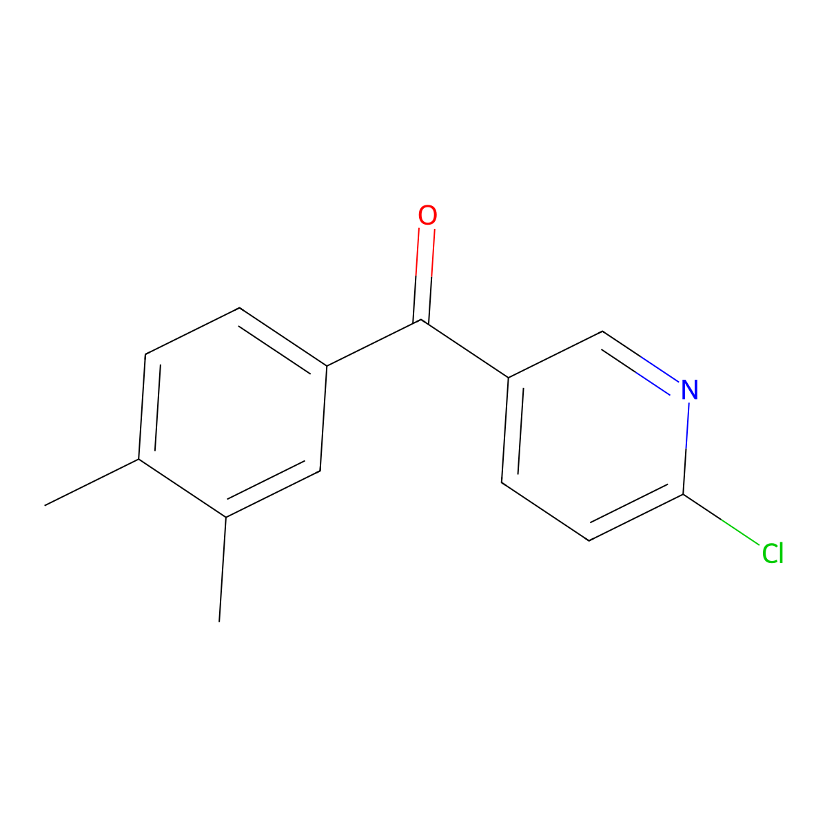 2-Chloro-5-(3,4-dimethylbenzoyl)pyridine molecular structure, CAS 1187170-37-1