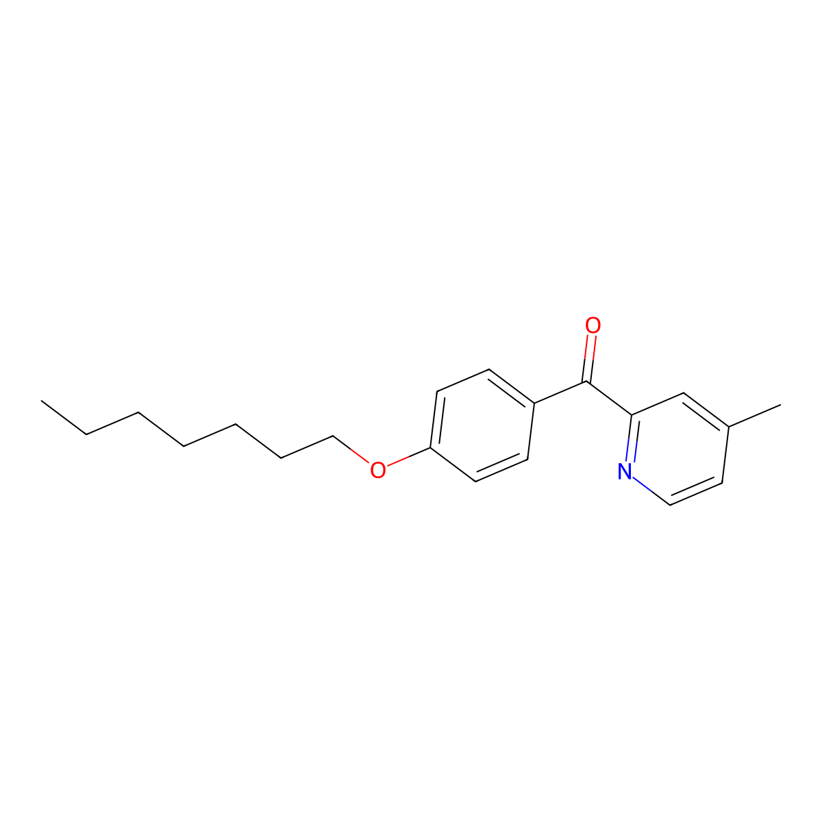 2-(4-Heptyloxybenzoyl)-4-methylpyridine molecular structure, CAS 1187170-39-3
