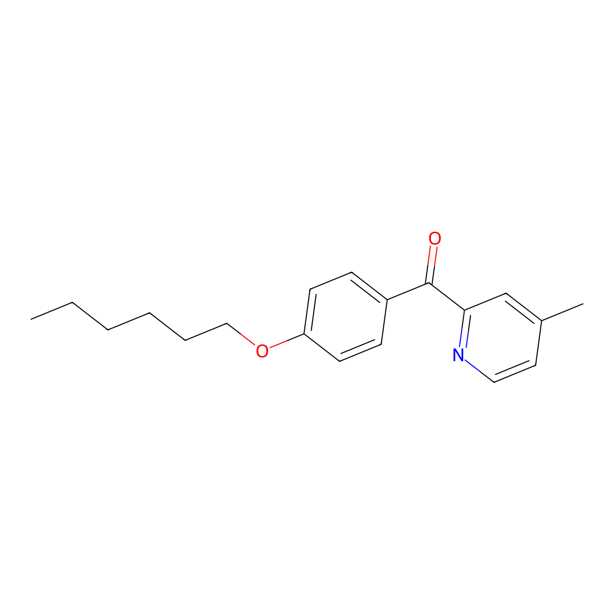 2-(4-Hexyloxybenzoyl)-4-methylpyridine molecular structure, CAS 1187170-41-7