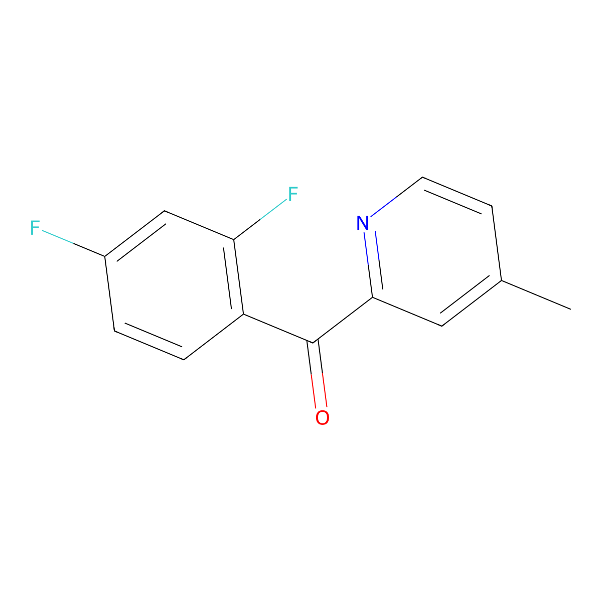 2-(2,4-Difluorobenzoyl)-4-methylpyridine molecular structure, CAS 1187170-44-0