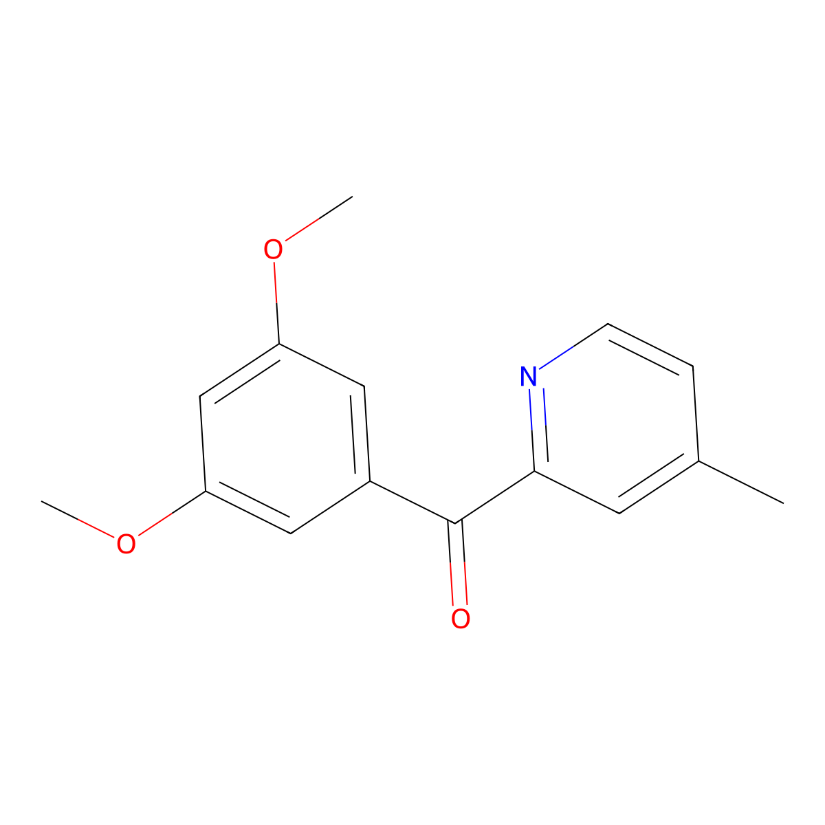 2-(3,5-Dimethoxybenzoyl)-4-methylpyridine molecular structure, CAS 1187170-48-4