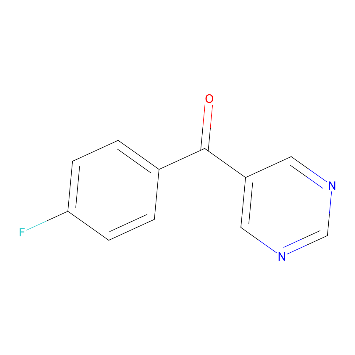 (4-Fluorophenyl)-5-pyrimidinylmethanone molecular structure, CAS 1187170-67-7
