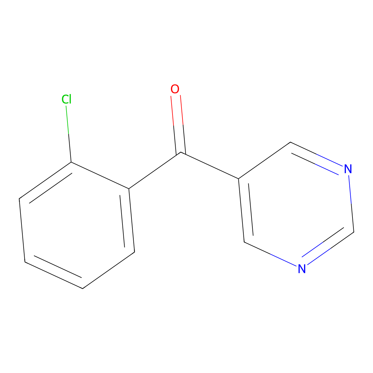 (2-Chlorophenyl)-5-pyrimidinylmethanone molecular structure, CAS 1187170-70-2