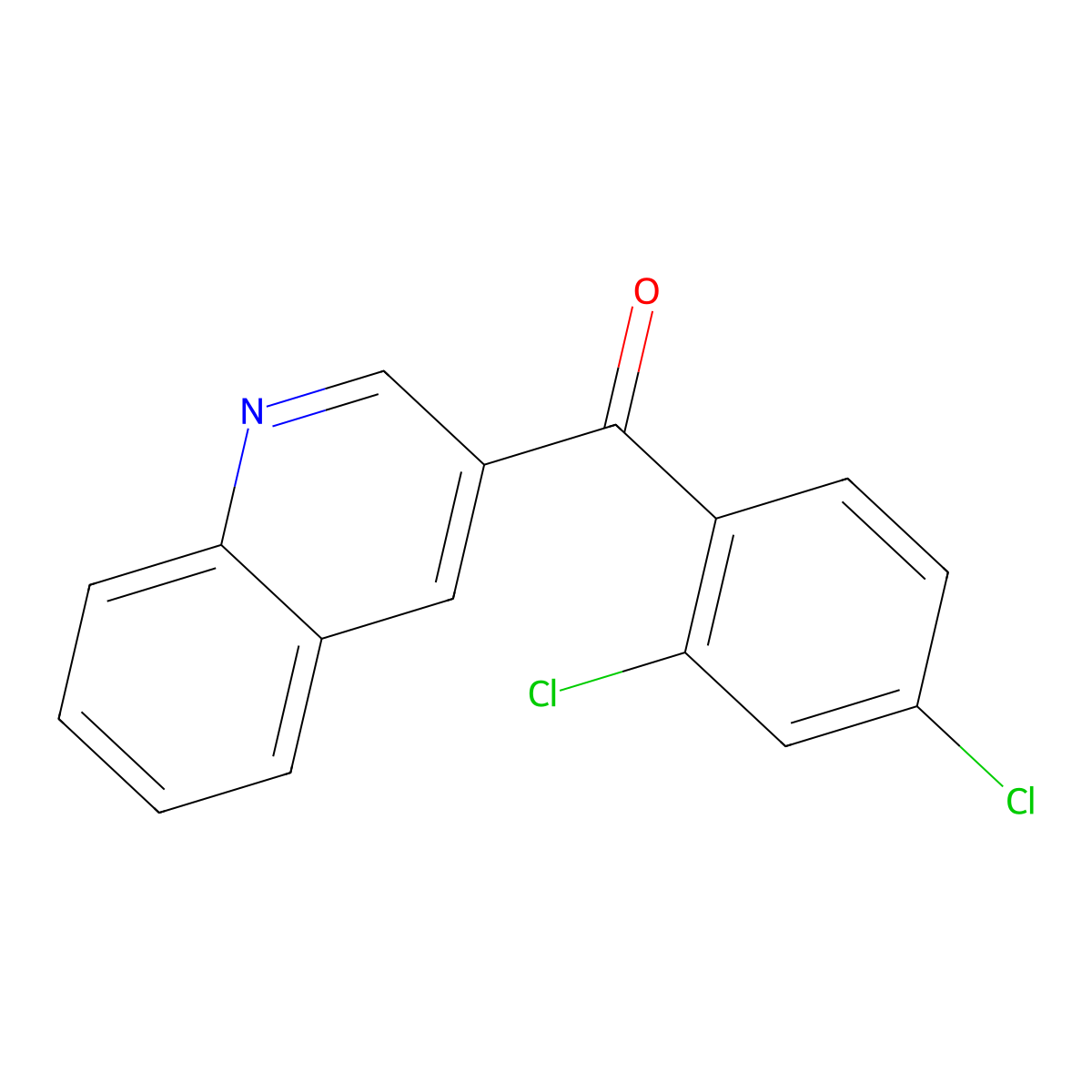 (2,4-Dichlorophenyl)(quinolin-3-yl)methanone molecular structure, CAS 1187170-88-2