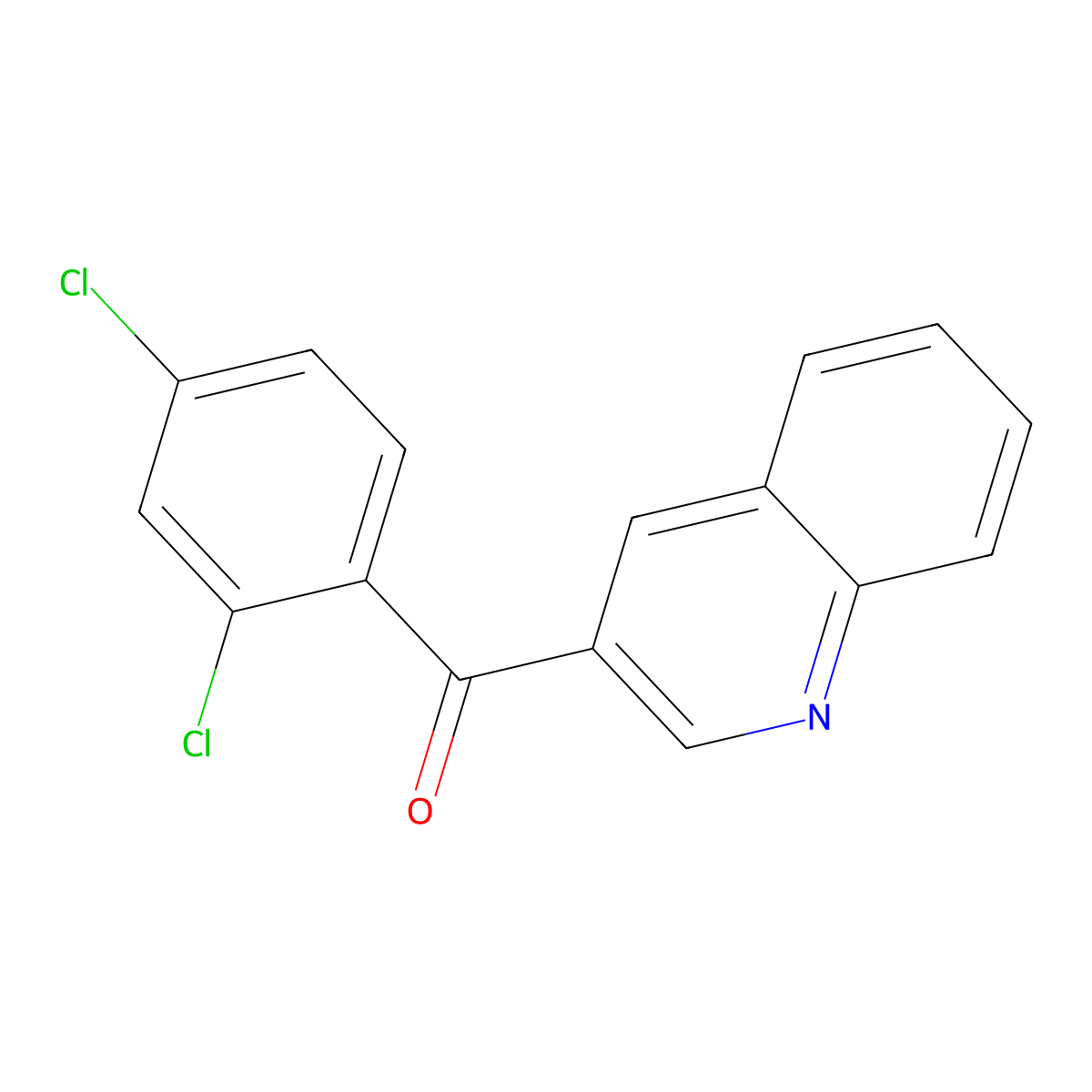 (2,4-Dichlorophenyl)(quinolin-3-yl)methanone molecular structure, CAS 1187170-88-2