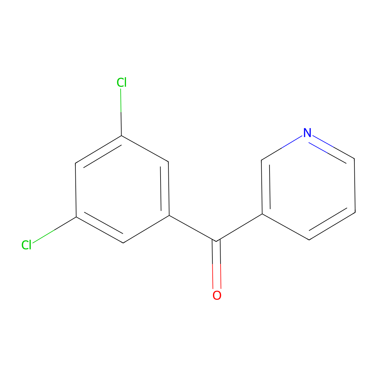 (3,5-Dichlorophenyl)(pyridin-3-yl)methanone molecular structure, CAS 1187171-24-9
