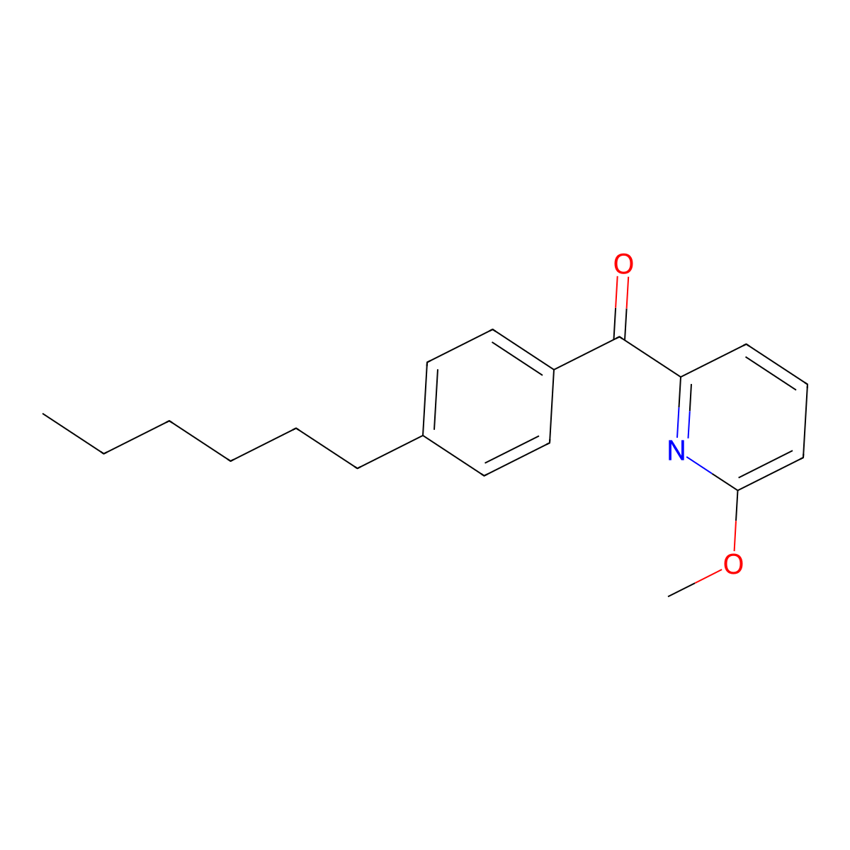 2-(4-Hexylbenzoyl)-6-methoxypyridine molecular structure, CAS 1187171-38-5