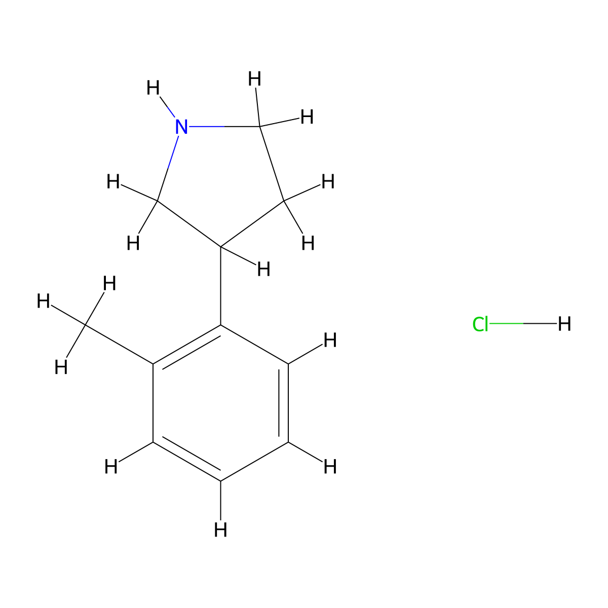 3-(2-Methylphenyl)pyrrolidine hydrochloride molecular structure, CAS 1187172-23-1