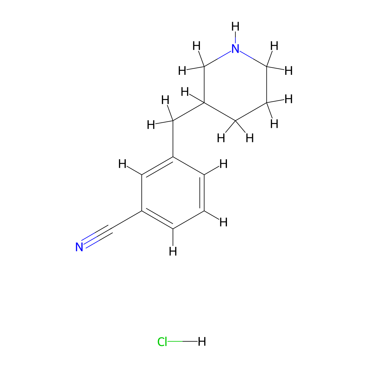 3-(3-Piperidinylmethyl)benzonitrile HCl molecular structure, CAS 1187172-28-6