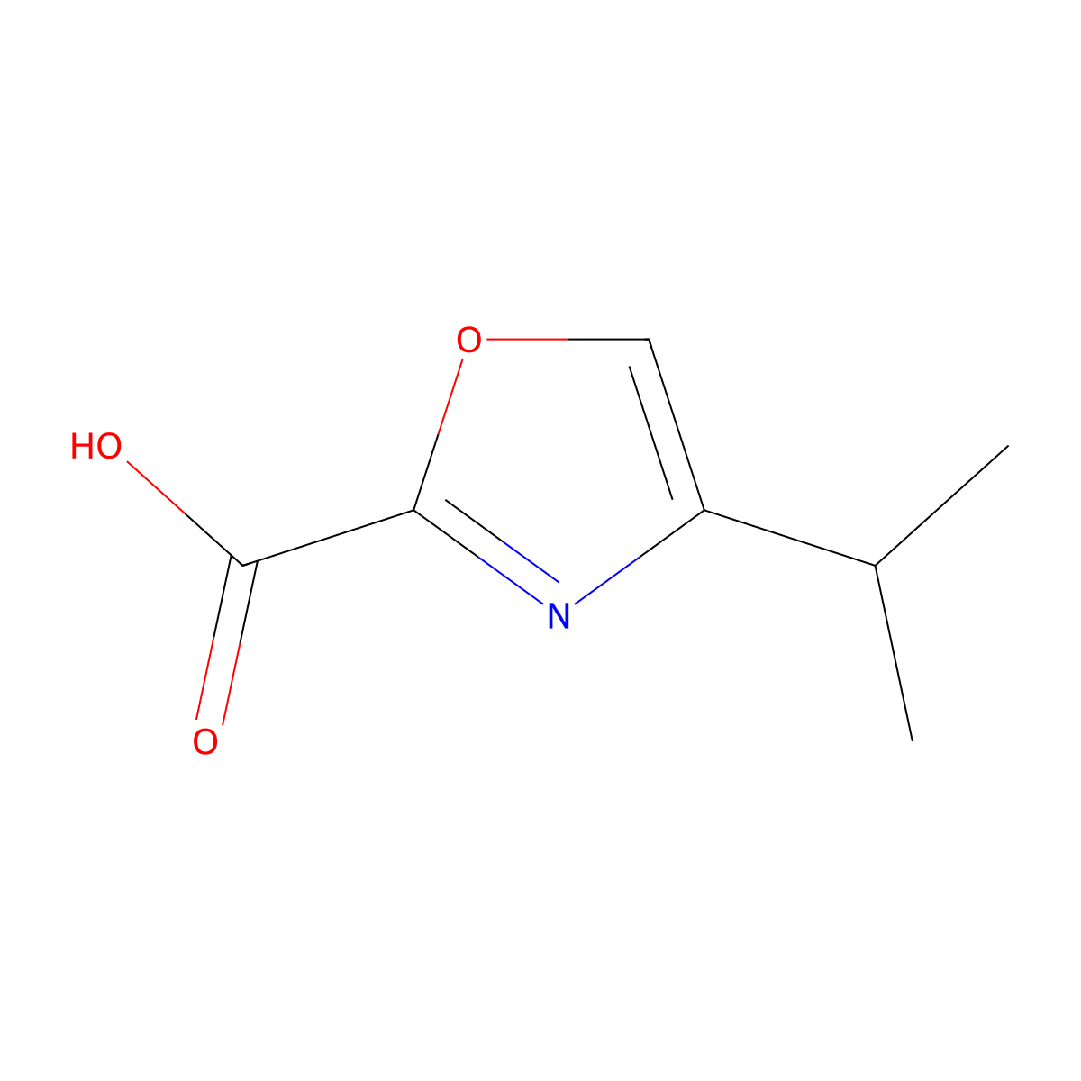 4-Isopropyloxazole-2-carboxylic acid molecular structure, CAS 1187172-65-1