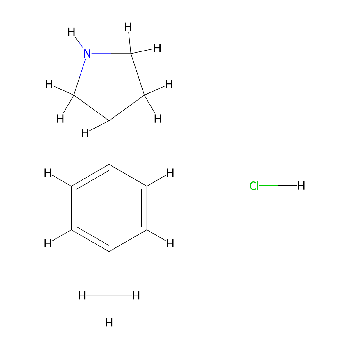 3-(4-Methylphenyl)pyrrolidine hydrochloride molecular structure, CAS 1187172-68-4