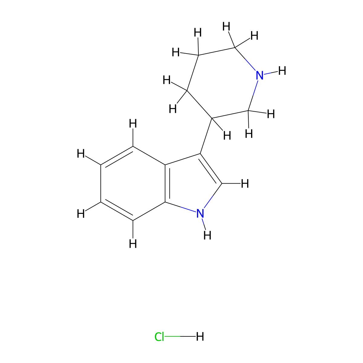 3-(piperidin-3-yl)-1H-indole hydrochloride molecular structure, CAS 1187172-72-0