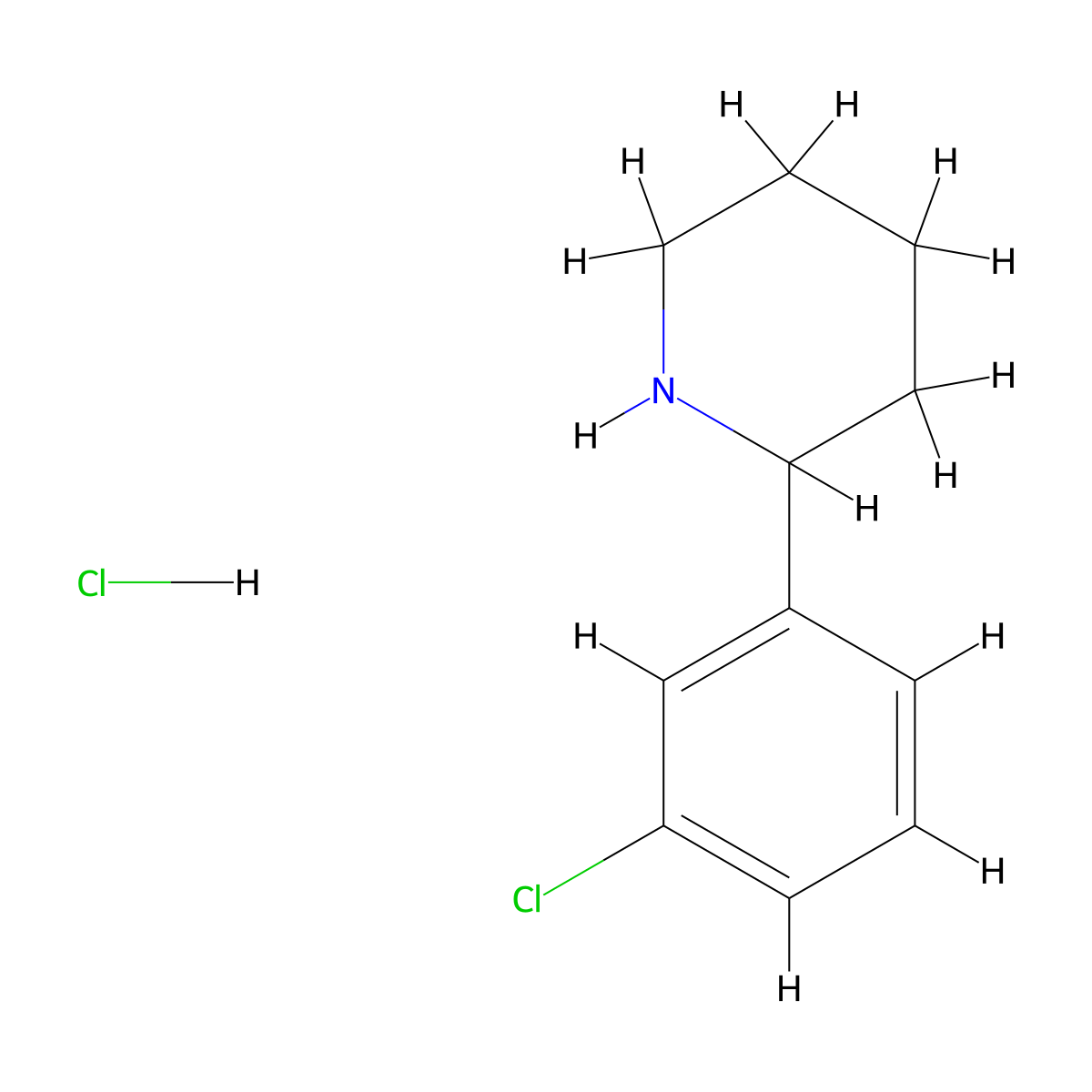 2-(3-Chlorophenyl)piperidine hydrochloride molecular structure, CAS 1187172-75-3