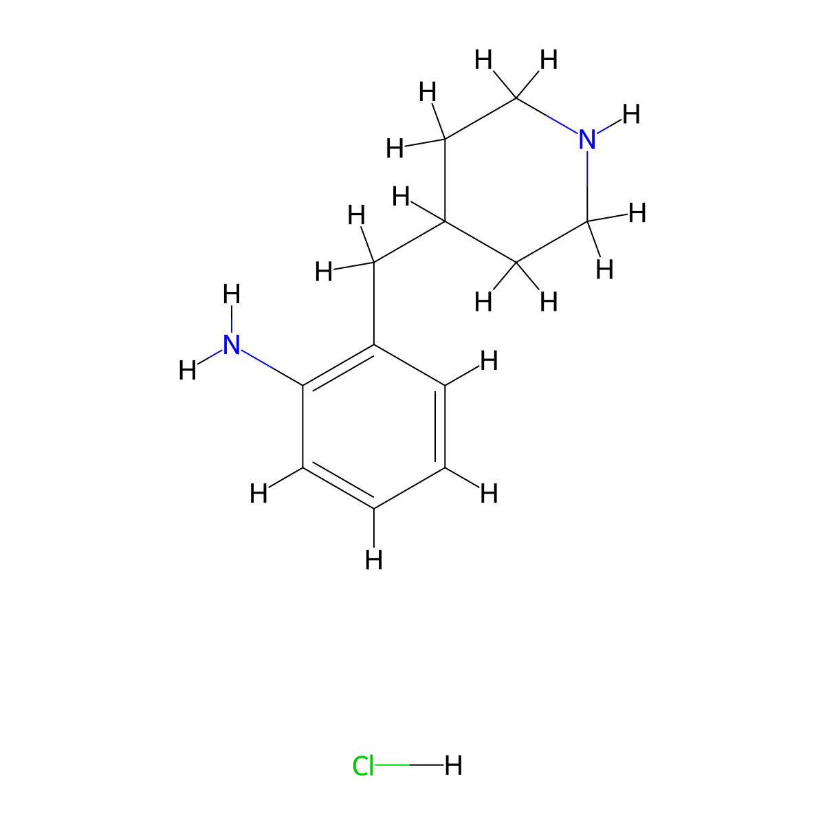 2-(Piperidin-4-ylmethyl)aniline hydrochloride molecular structure, CAS 1187173-00-7