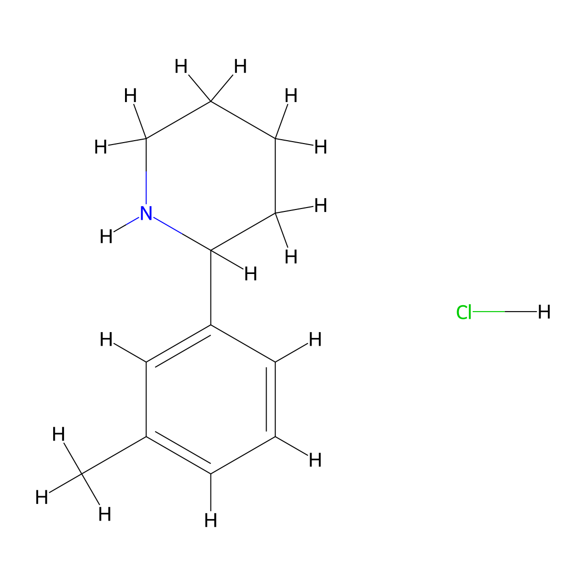 2-(3-Methylphenyl)piperidine hydrochloride molecular structure, CAS 1187173-26-7