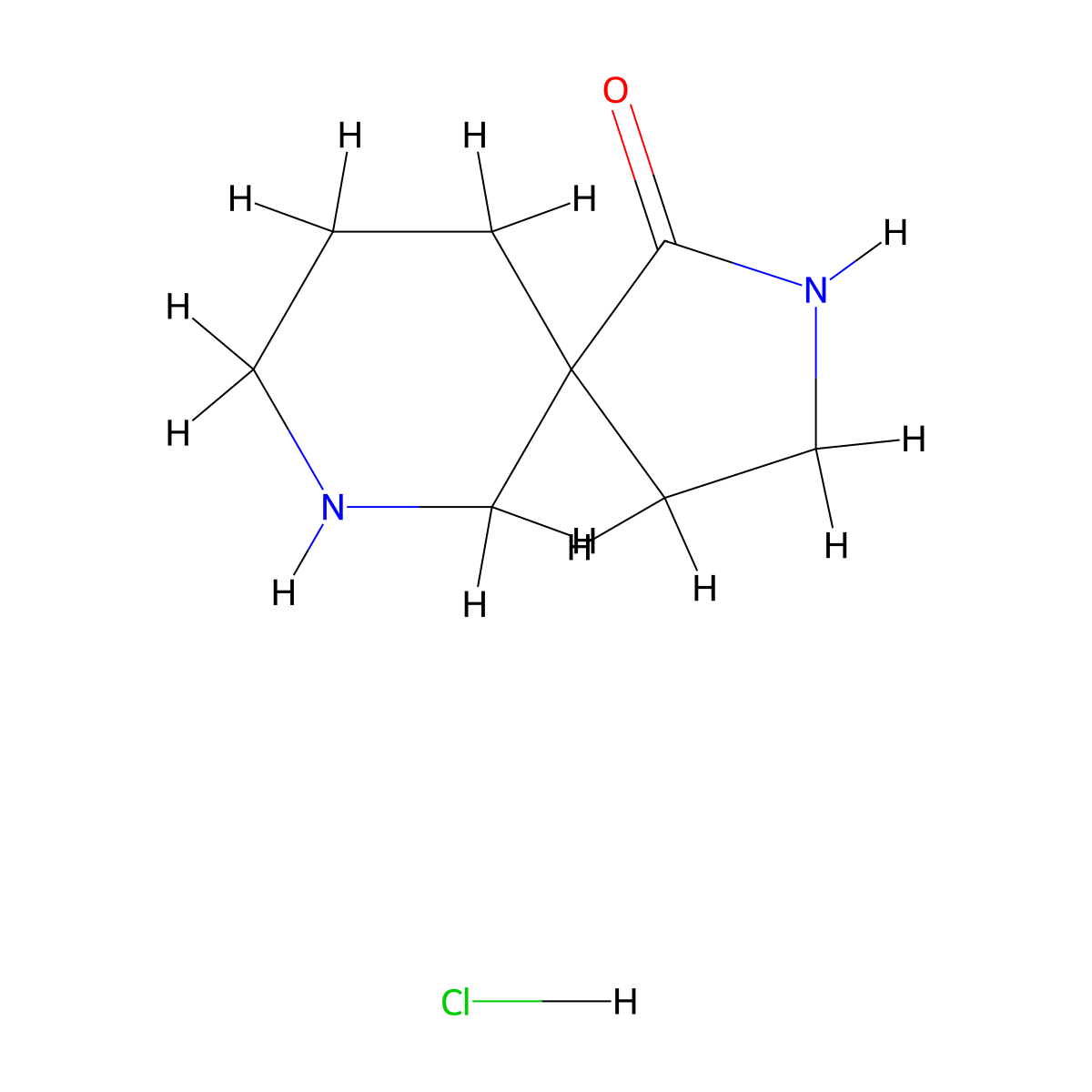 2,7-Diazaspiro[4.5]decan-1-one hydrochloride molecular structure, CAS 1187173-43-8