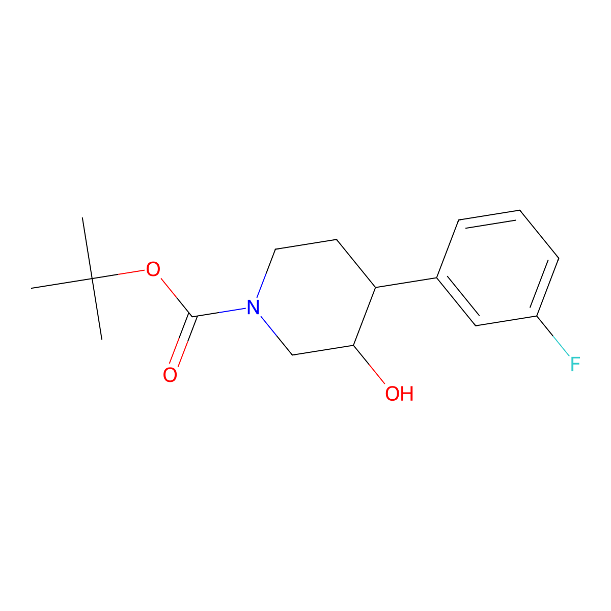 Tert-butyl 4-(3-fluorophenyl)-3-hydroxypiperidine-1-carboxylate molecular structure, CAS 1187173-59-6