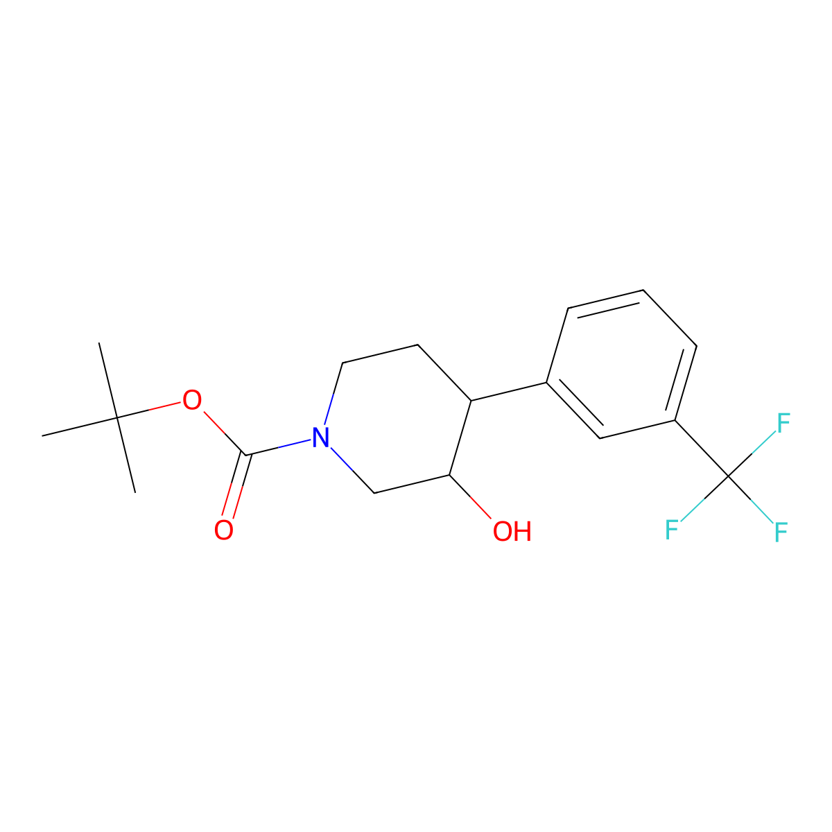 Tert-butyl 3-hydroxy-4-[3-(trifluoromethyl)phenyl]piperidine-1-carboxylate molecular structure, CAS 1187173-60-9