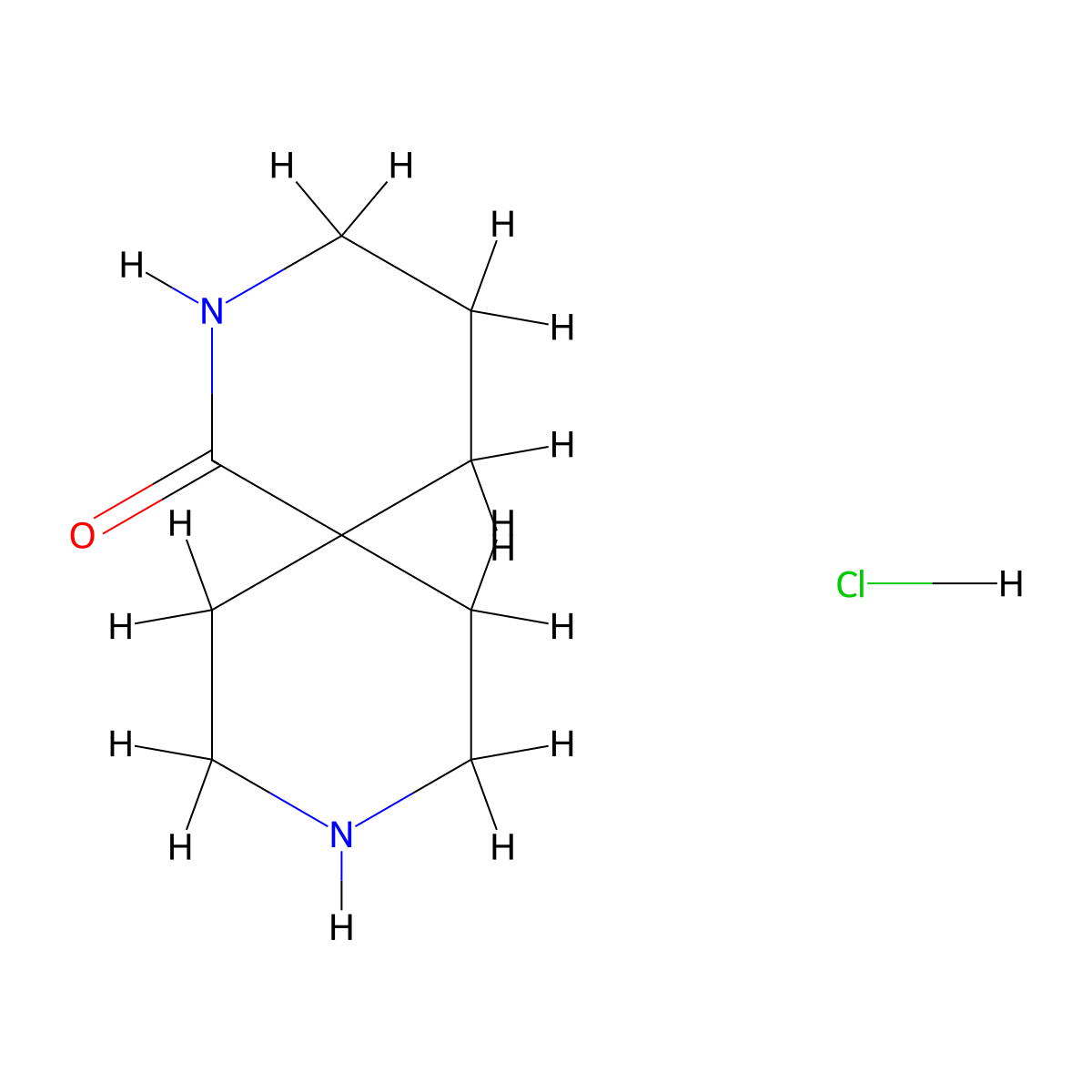 2,9-Diazaspiro(5.5)undecan-1-one hydrochloride molecular structure, CAS 1187173-73-4