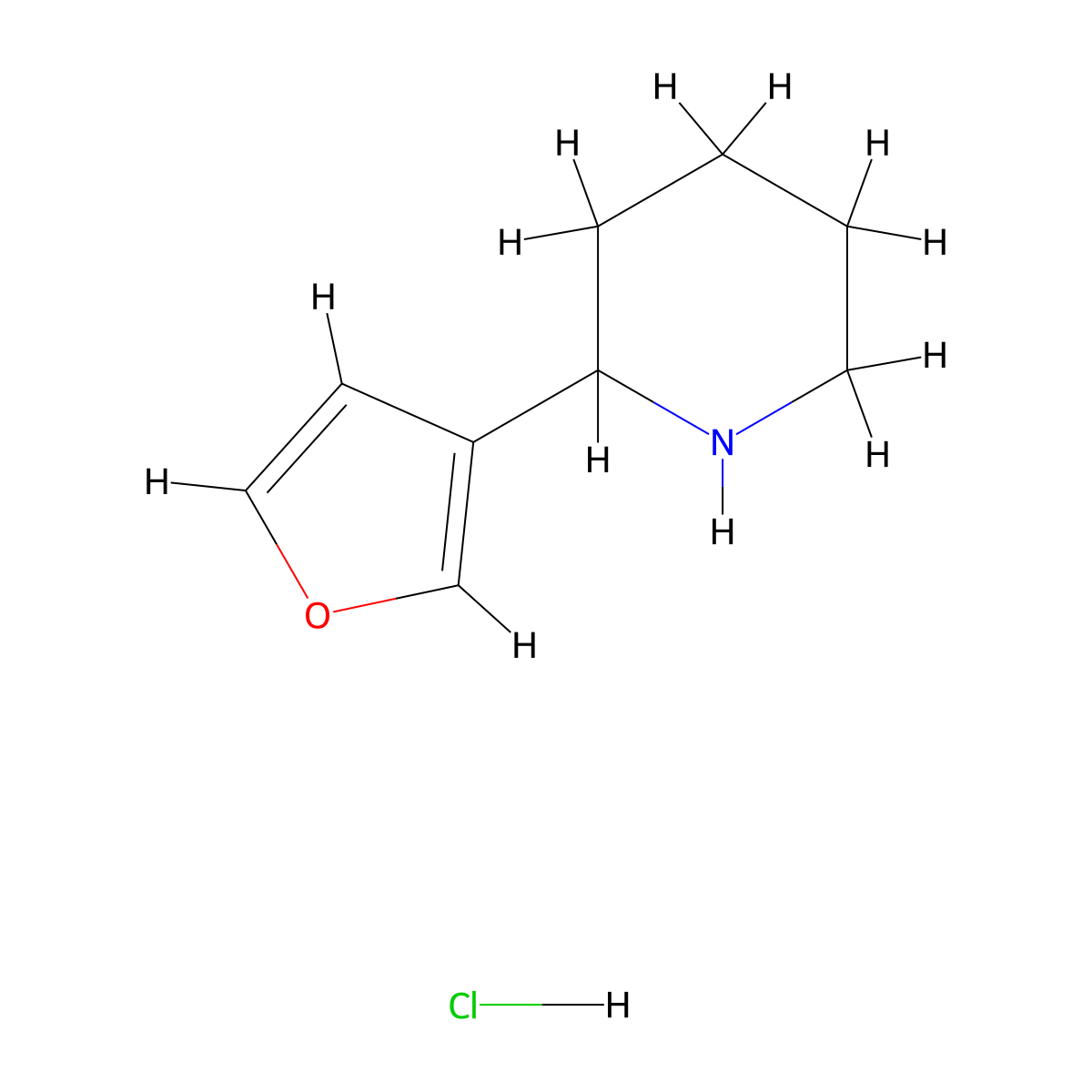 2-(Furan-3-yl)piperidine hydrochloride molecular structure, CAS 1187174-12-4
