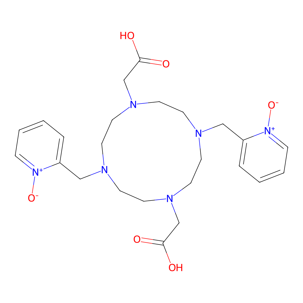 4,10-Bis[(1-oxido-2-pyridinyl)methyl]-1,4,7,10-tetraazacyclododecane-1,7-diacetic Acid molecular structure, CAS 1187176-56-2