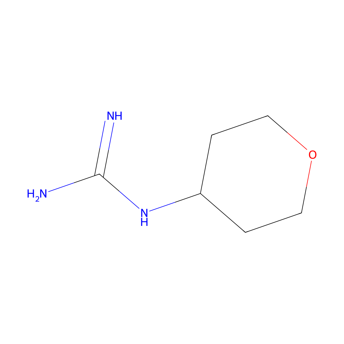 1-(tetrahydro-2H-pyran-4-yl)guanidine molecular structure, CAS 1187178-20-6