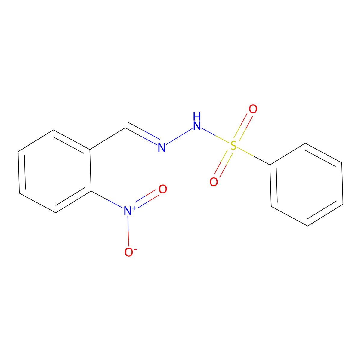 N'-[(E)-(2-nitrophenyl)methylidene]benzenesulfonohydrazide molecular structure, CAS 118719-18-9