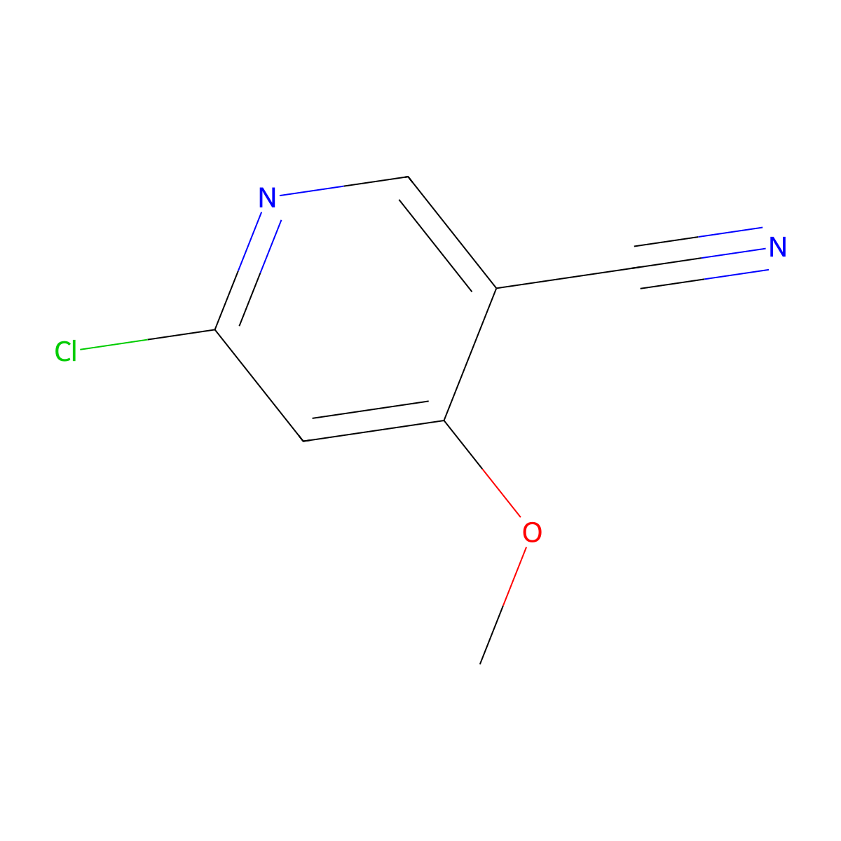 6-Chloro-4-methoxypyridine-3-carbonitrile molecular structure, CAS 1187190-69-7