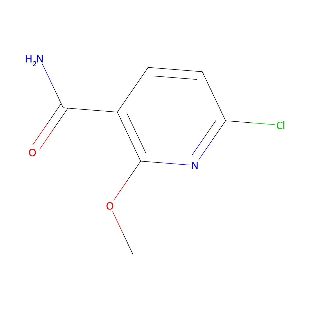 6-Chloro-2-methoxynicotinamide molecular structure, CAS 1187190-80-2