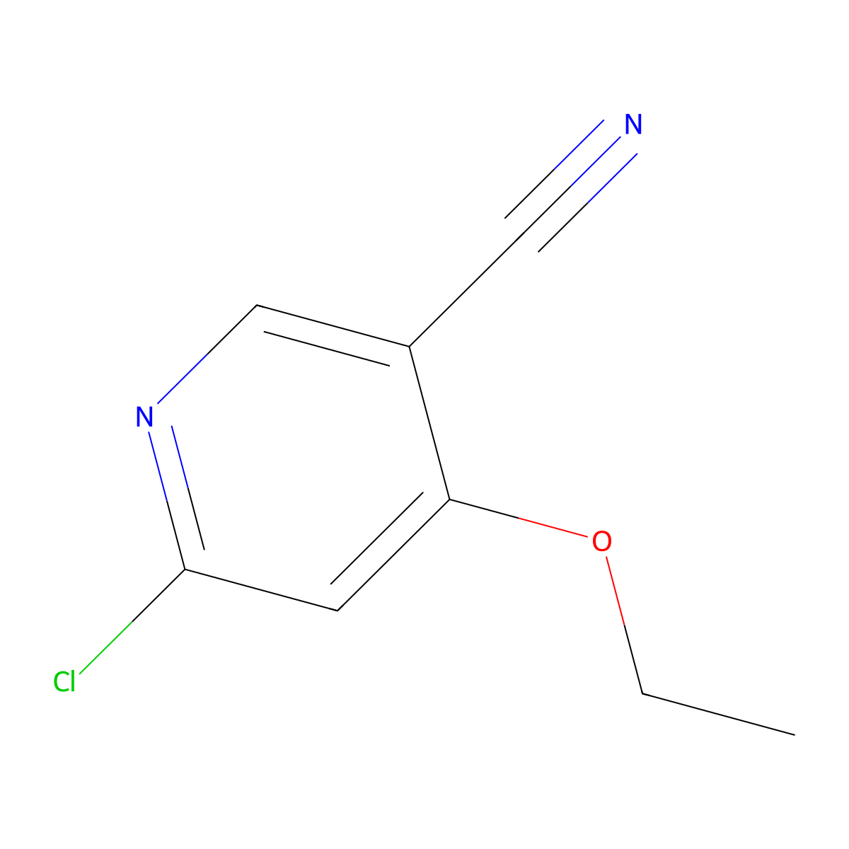 6-Chloro-4-ethoxynicotinonitrile molecular structure, CAS 1187190-96-0