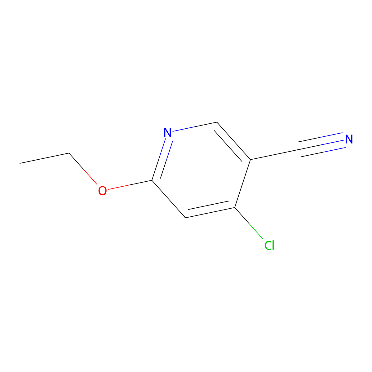 4-Chloro-6-ethoxynicotinonitrile molecular structure, CAS 1187190-97-1