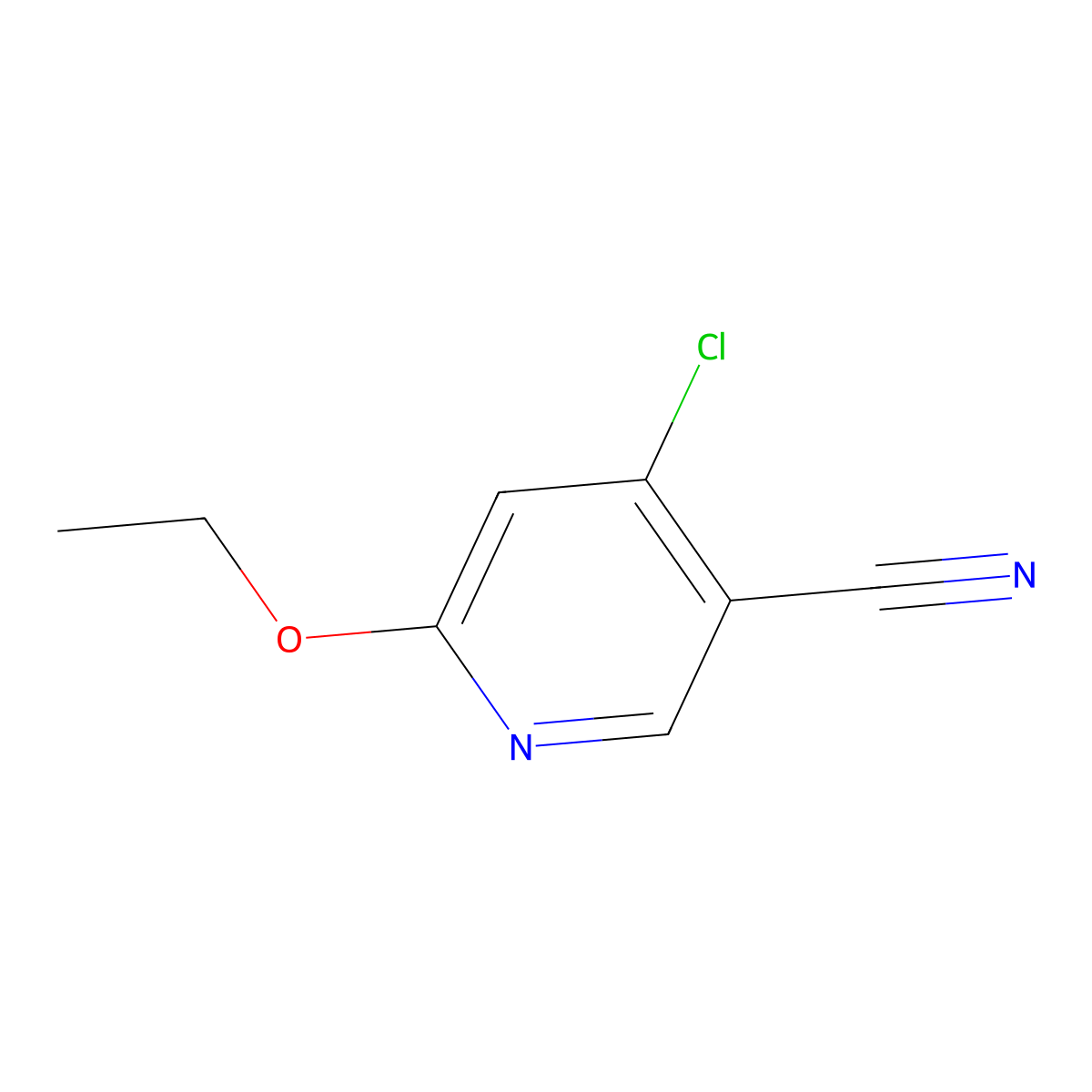 4-Chloro-6-ethoxynicotinonitrile molecular structure, CAS 1187190-97-1