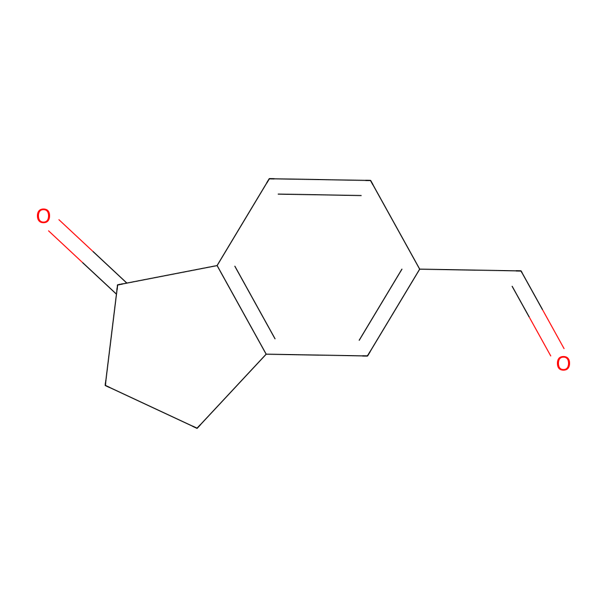 1-Oxo-2,3-dihydro-1H-indene-5-carbaldehyde molecular structure, CAS 1187196-52-6