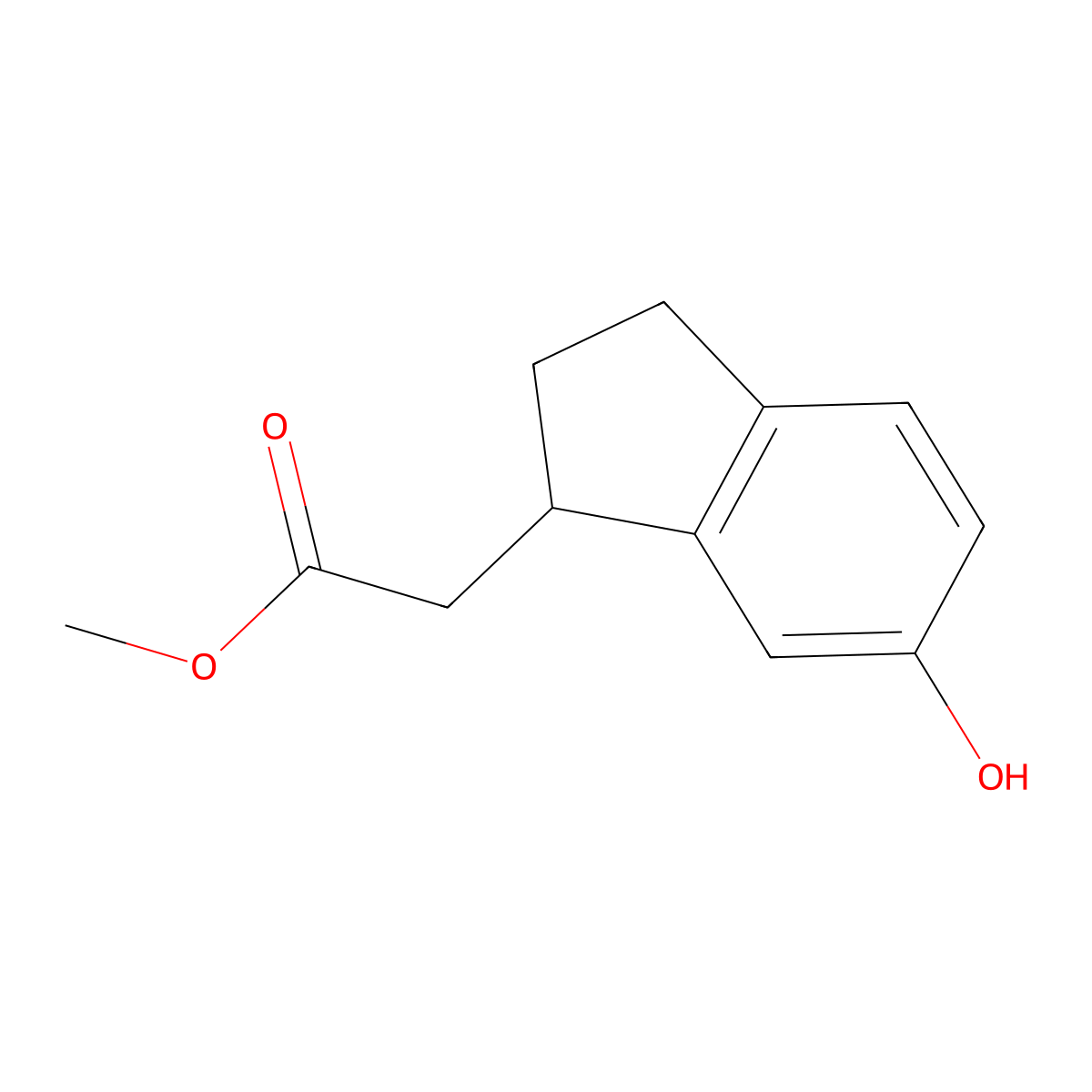 methyl 2-(6-hydroxy-2,3-dihydro-1H-inden-1-yl)acetate molecular structure, CAS 1187197-91-6