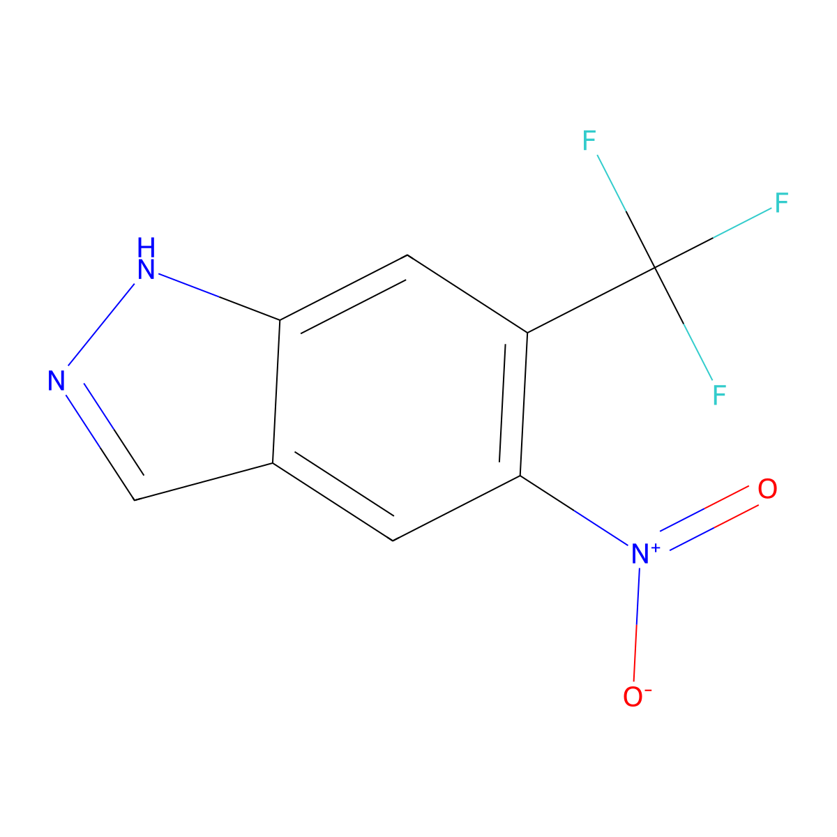 5-nitro-6-(trifluoromethyl)-1H-indazole molecular structure, CAS 1187211-61-5