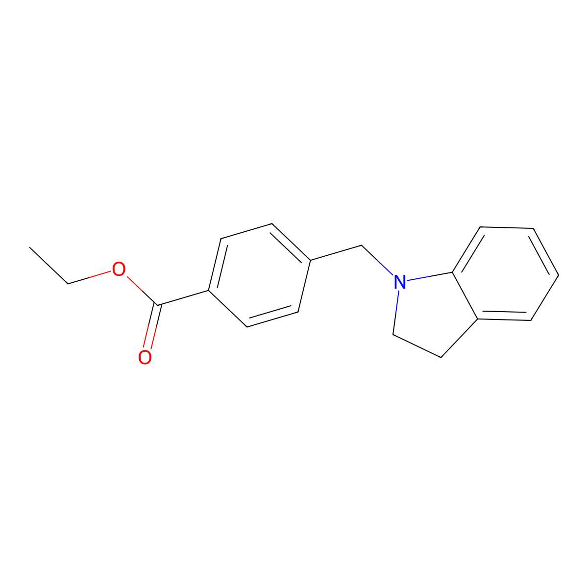 4-(2,3-Dihydroindol-1-ylmethyl)benzoic acid ethyl ester molecular structure, CAS 1187212-20-9
