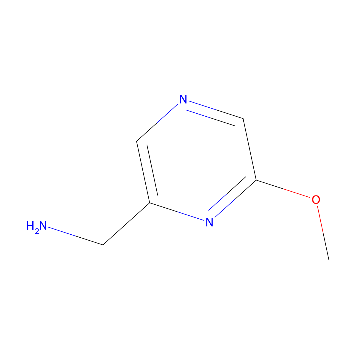 (6-Methoxypyrazin-2-YL)methanamine molecular structure, CAS 1187221-99-3
