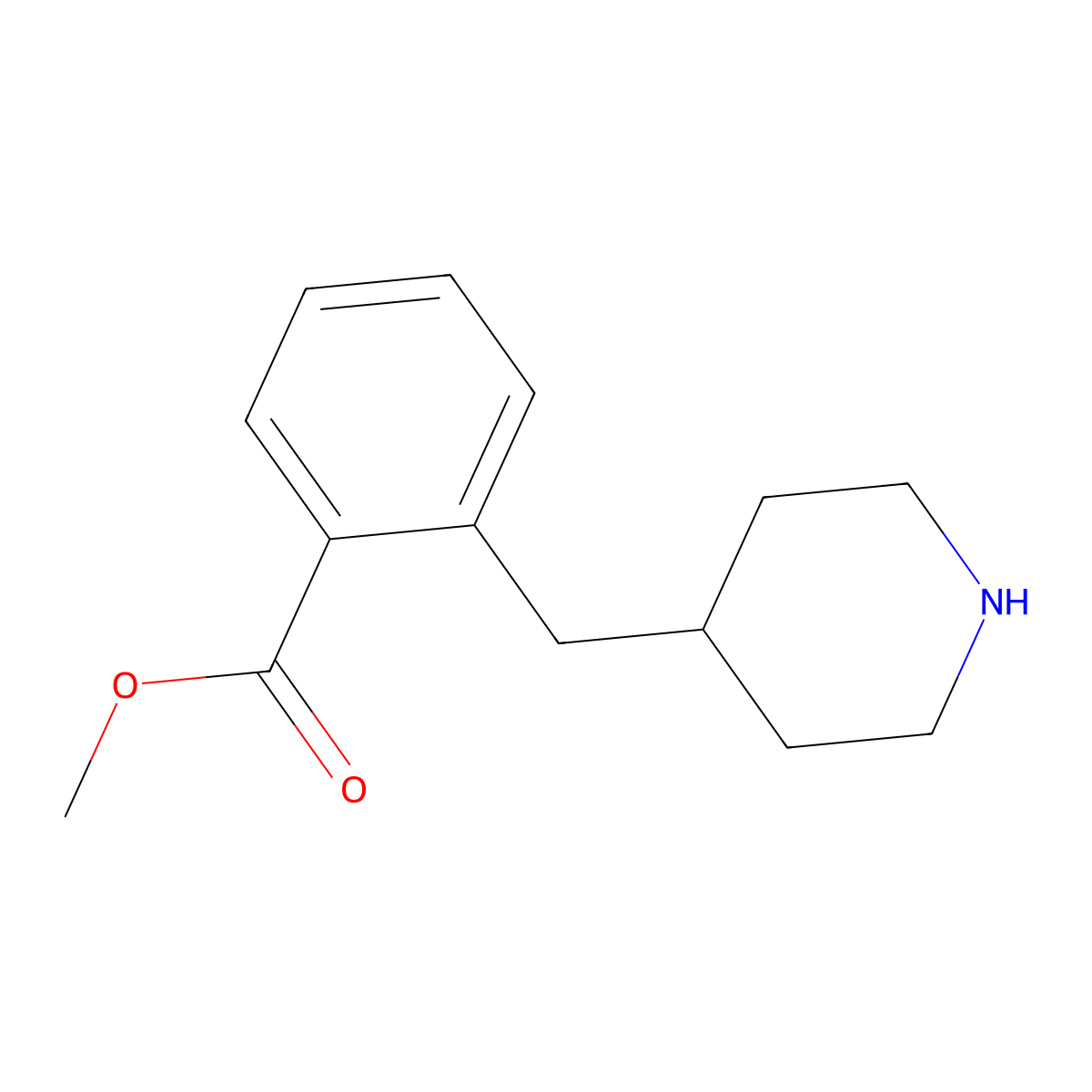 Methyl 2-(piperidin-4-ylmethyl)benzoate molecular structure, CAS 1187227-92-4