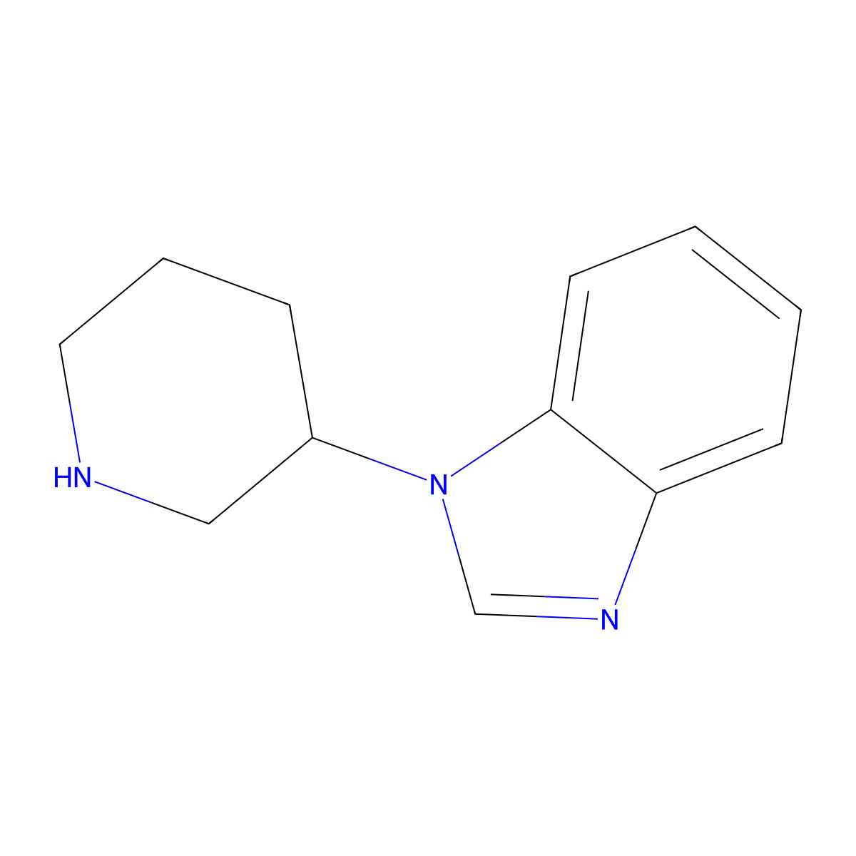 1-(piperidin-3-yl)-1H-1,3-benzodiazole molecular structure, CAS 1187228-22-3