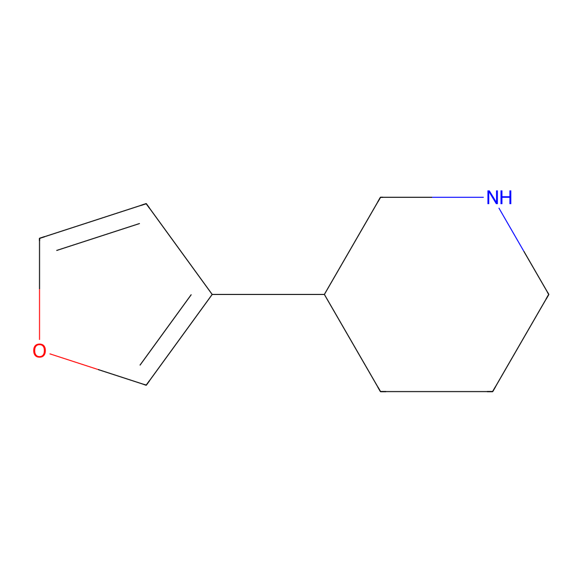 3-(Furan-3-yl)piperidine molecular structure, CAS 1187228-24-5