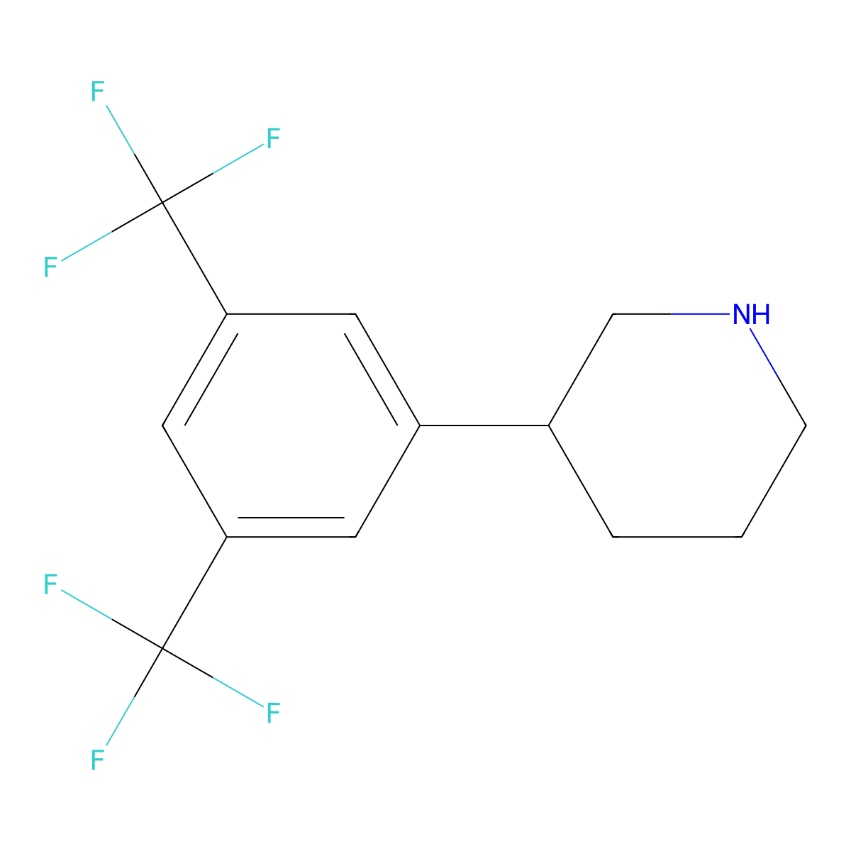 3-(3,5-Bis(trifluoromethyl)phenyl)piperidine molecular structure, CAS 1187228-26-7