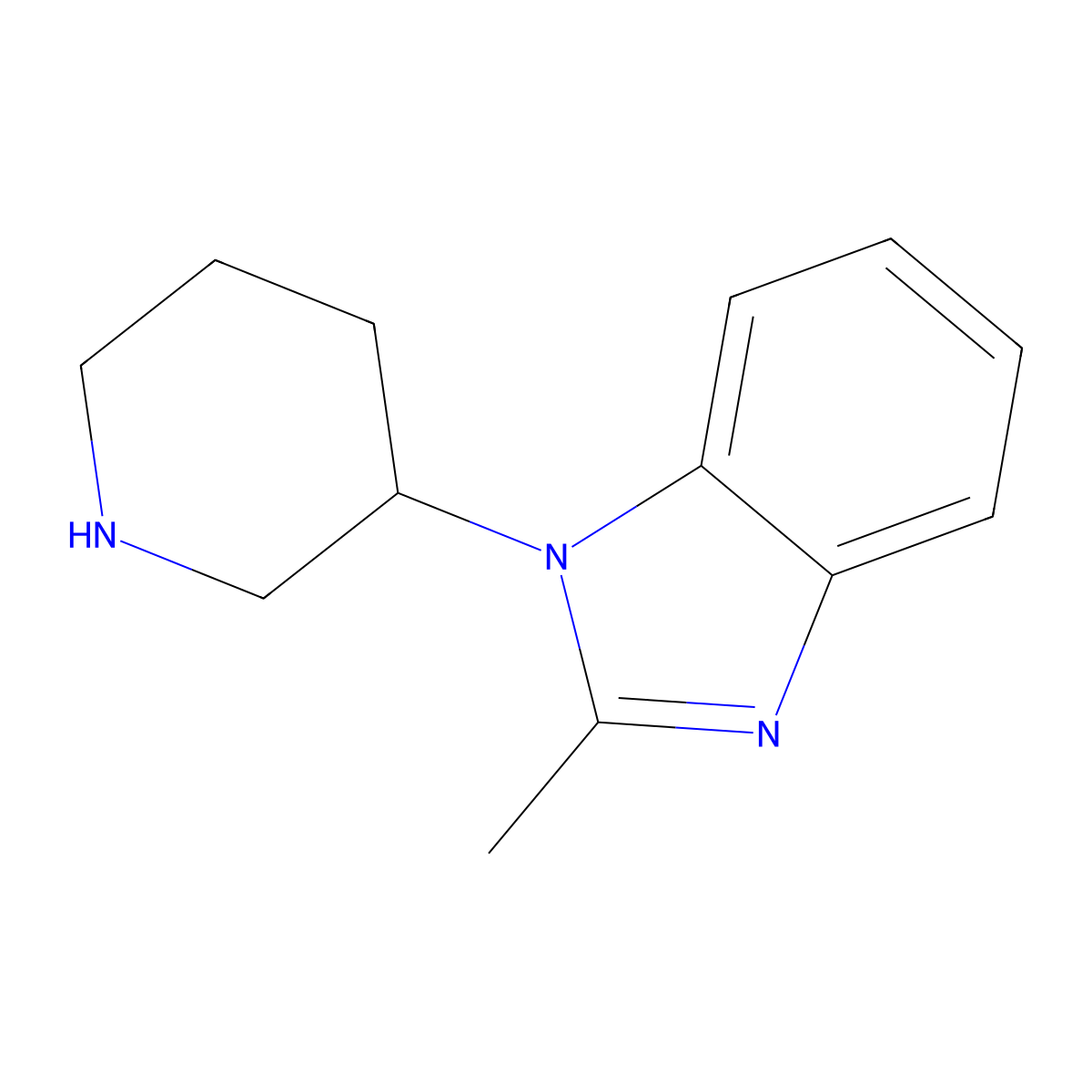 2-methyl-1-(piperidin-3-yl)-1H-benzo[d]imidazole molecular structure, CAS 1187228-27-8