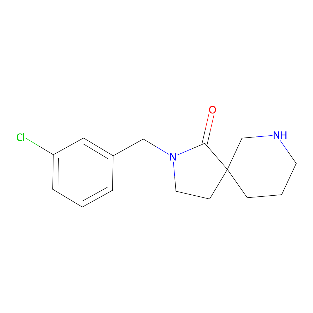 2-(3-Chlorobenzyl)-2,7-diazaspiro[4.5]decan-1-one molecular structure, CAS 1187228-38-1