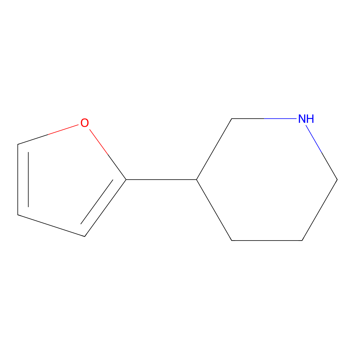 3-(Furan-2-yl)piperidine molecular structure, CAS 1187228-53-0