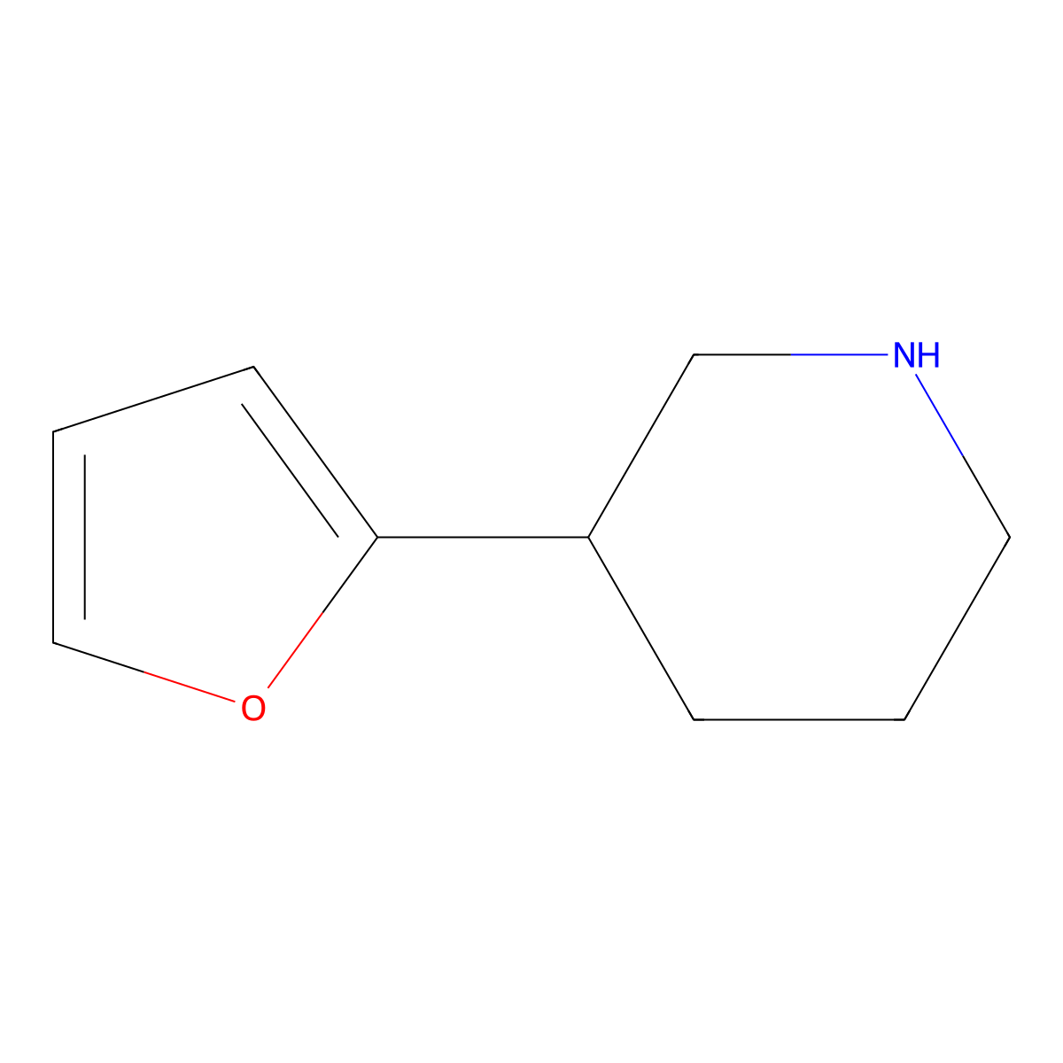 3-(Furan-2-yl)piperidine molecular structure, CAS 1187228-53-0