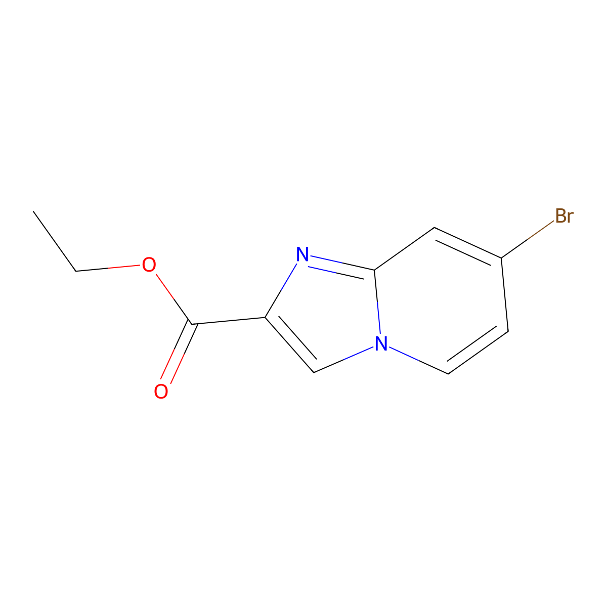 Ethyl 7-bromoimidazo(1,2-a)pyridine-2-carboxylate molecular structure, CAS 1187236-18-5