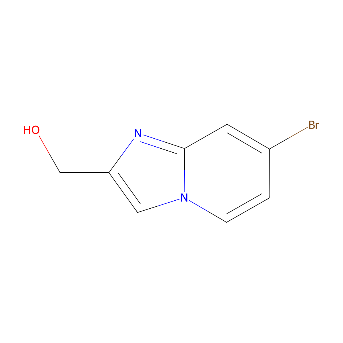 (7-Bromoimidazo[1,2-a]pyridin-2-yl)methanol molecular structure, CAS 1187236-21-0