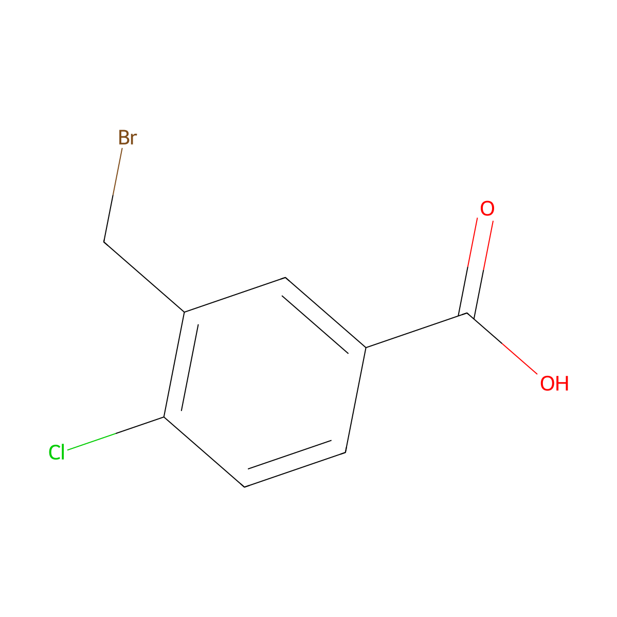 3-(Bromomethyl)-4-chlorobenzoic acid molecular structure, CAS 1187237-82-6