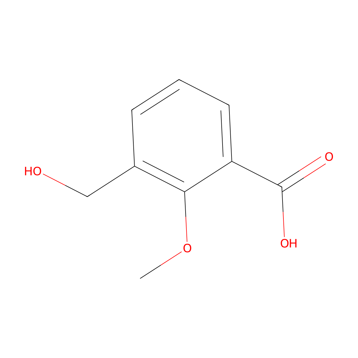 3-(Hydroxymethyl)-2-methoxybenzoic acid molecular structure, CAS 1187238-06-7