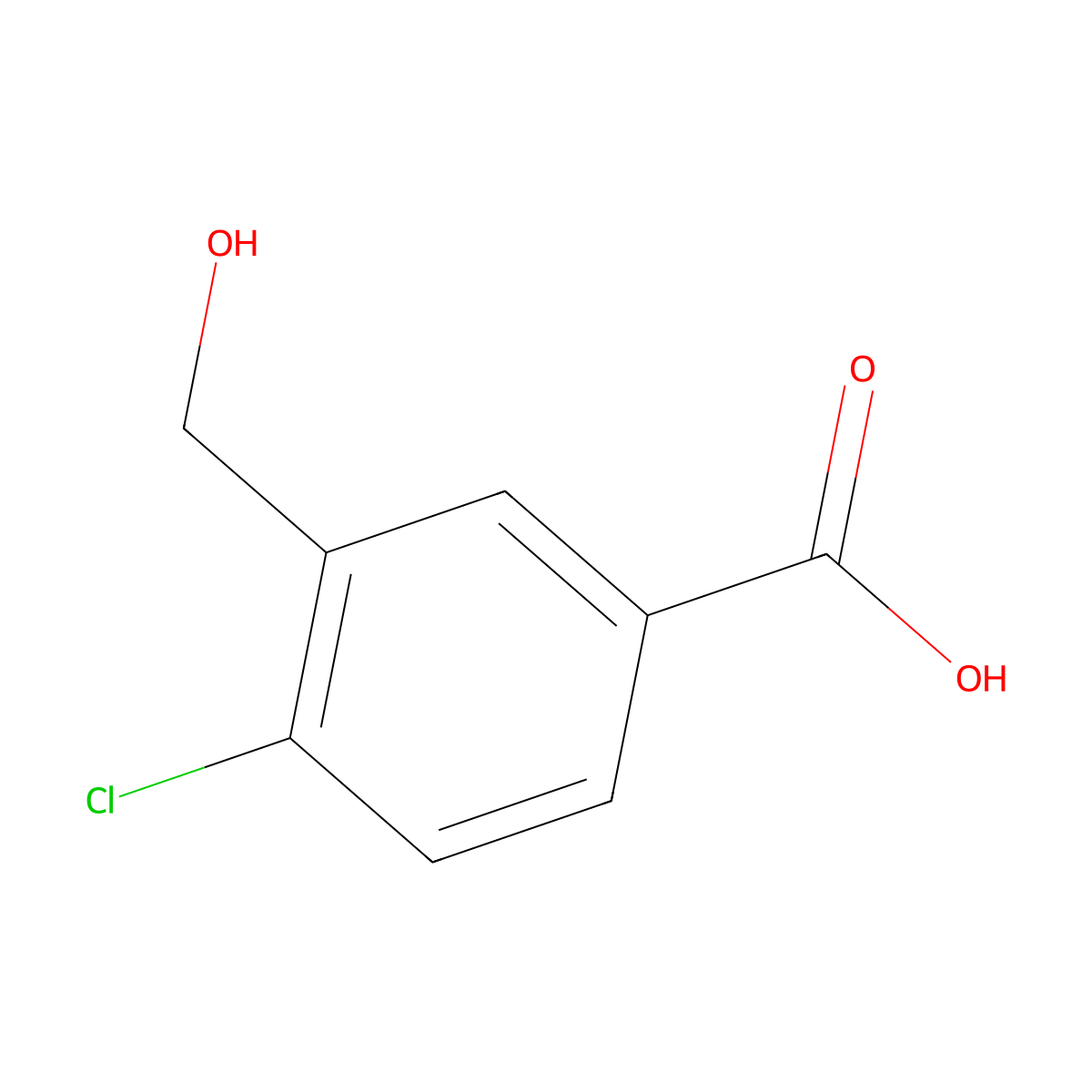 4-Chloro-3-(hydroxymethyl)benzoic acid molecular structure, CAS 1187238-15-8